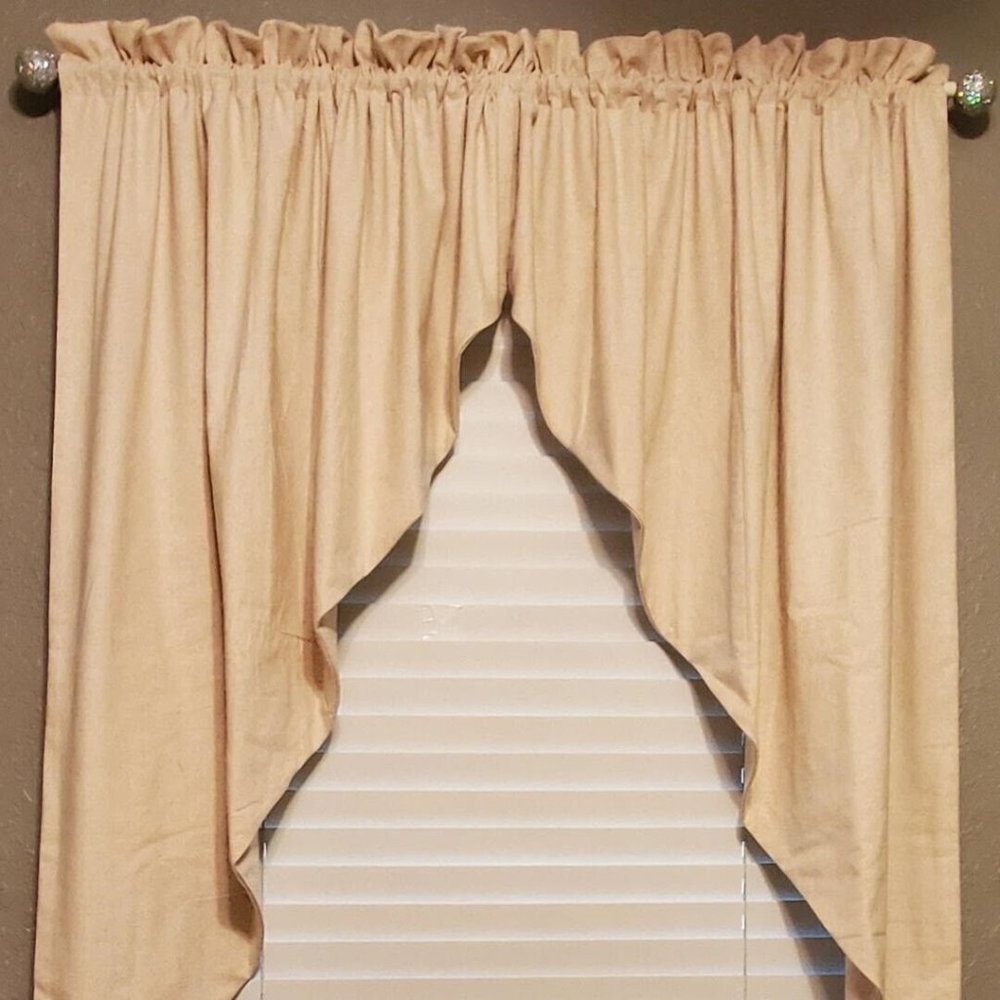 Country Primitive Farmhouse Osnaburg Linen Romantic Swags 54" BJ'S Country Charm